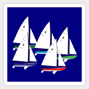 Town Class Sailboats Racing Magnet